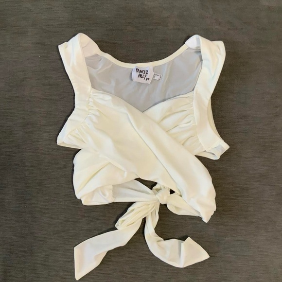 Princess Polly Tops - Princess Polly Cream Wrap Tank Top